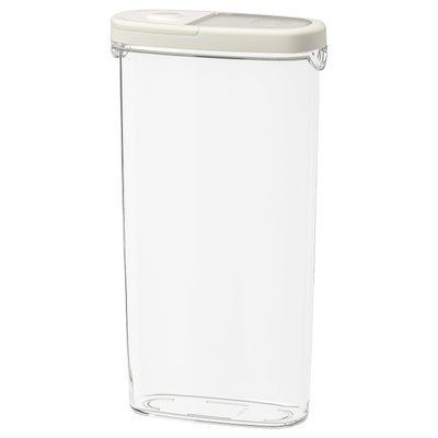 IKEA 365+ Контейнер/кришка для сухих кормів, прозорий/білий, 45353 л 900.667.08 фото