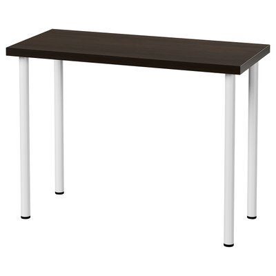 LINNMON/ADILS / Стіл ADILS, чорно-коричневий/білий, 100x45 см 795.902.17 фото