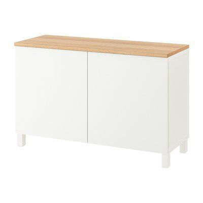 BEST&Aring; Комбінація з дверима, білий/Lappviken/Stubbarp білий, 120x42x76 см 194.188.90 фото