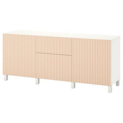 BEST&Aring; Комбінація з ящиками, білий Bj&ouml;rk&ouml;viken/березовий шпон, 180x42x74 см 894.243.26 фото