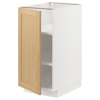 METOD Нижня шафа/полиці, білий/дуб форсбакка, 40x60 см 295.090.88 фото