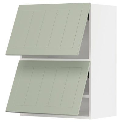 METOD Шафа настінна, рівень, 2 двері, білий/Stensund світло-зелений, 60x80 см 794.864.47 фото