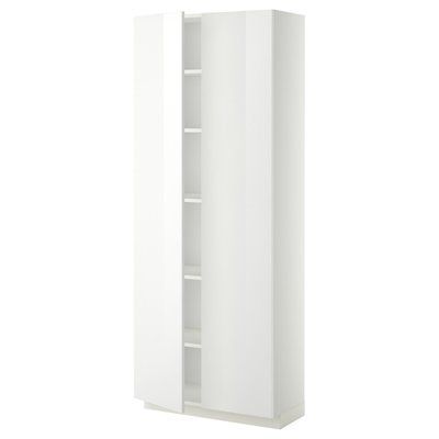 METOD Висока шафа/полиці, білий/Ringhult білий, 80x37x200 см 694.695.42 фото