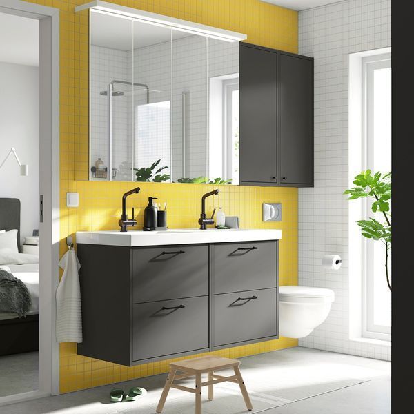 HAVBACK Шафа навісна з дверцятами, темно-сіра, 40х15х95 см 405.350.57 фото