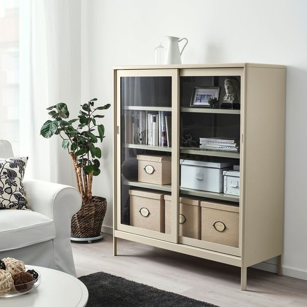 KVARNVIK Контейнер з кришкою, бежевий, 32х35х32 см 004.594.80 фото