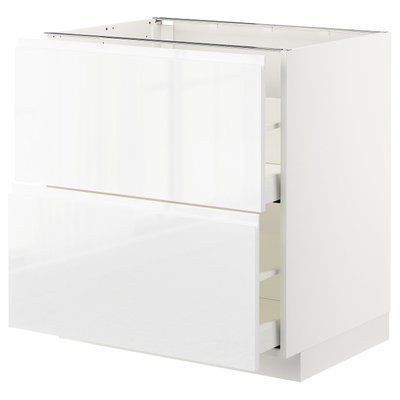METOD/MAXIMERA Sz stj 2fr/2wsz, білий/Voxtorp глянець/білий, 80x60 см 392.540.48 фото