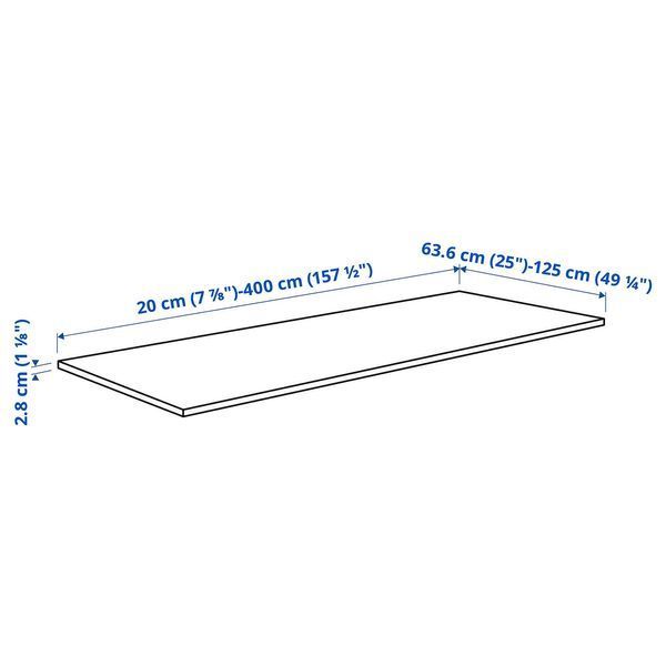 EKBACKEN Стільниця на замовлення, сірий терацо/ламінат, 63,6-125x2,8 см 006.090.07 фото