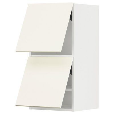 METOD Шафа настінна, рівень, 2 дверцята, білий/Vallstena білий, 40x80 см 395.072.44 фото