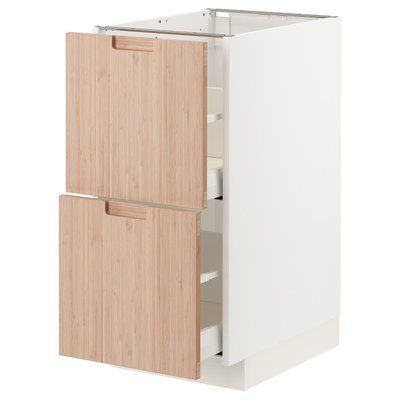 METOD/MAXIMERA Sz stj 2fr/2wsz, білий/Fr&ouml;jered світлий бамбук, 40x60 см 393.302.26 фото