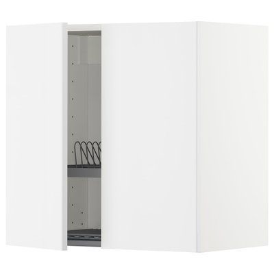 METOD Навісна шафа з сушаркою/2 дверцята, білий/Ringhult білий, 60x60 см 894.662.22 фото