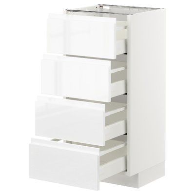 METOD/MAXIMERA Sz stj 4fr/4sz, білий/Voxtorp глянець/білий, 40x37 см 192.539.07 фото