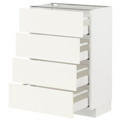 METOD/MAXIMERA Sza st 4fr/4sz, білий/Vallstena білий, 60x37 см 595.071.96 фото