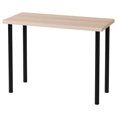 LINNMON/ADILS / Стіл ADILS, імітація дуба, біла/чорна тонування, 100x45 см 095.902.30 фото