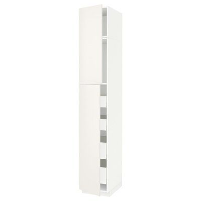METOD/MAXIMERA Висока шафа 2 двері/4 шухляди, білий/Veddinge білий, 40x60x240 см 394.593.75 фото