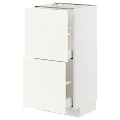 METOD/MAXIMERA Нижня шафа з 2 ящиками, білий/Вальстена білий, 40x37 см 795.072.18 фото