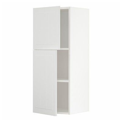 METOD Навісна шафа з полицями/2 дверцята, білий/Stensund білий, 40x100 см 294.613.07 фото