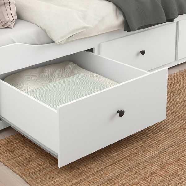 HEMNES Каркас кушетки з 3 ящиками, білий, 80х200 см 903.493.26 фото