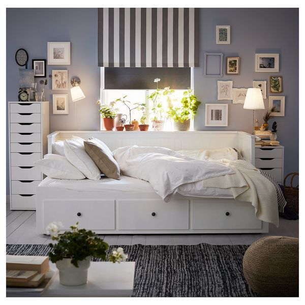 HEMNES Каркас кушетки з 3 ящиками, білий, 80х200 см 903.493.26 фото
