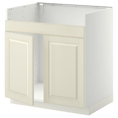 METOD HAVSEN Тумба під раковину на 2 відділення, білий/Bodbyn крем, 80x60 см 294.602.04 фото