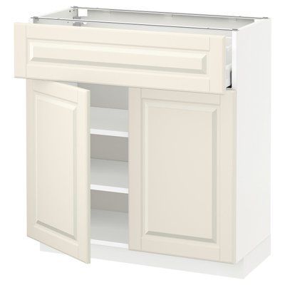 METOD/MAXIMERA Підвальна шухляда/2 дверцята, білий/Bodbyn cream, 80x37 см 394.569.75 фото