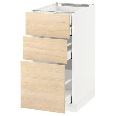 METOD/MAXIMERA Sz stj 3fr/2n/wd/h, білий/Askersund світлий попелястий малюнок, 40x60 см 092.158.31 фото