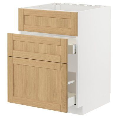 METOD/MAXIMERA Sz stj zl+3fr/2sz, білий/дуб Форсбакка, 60х60 см 695.091.52 фото