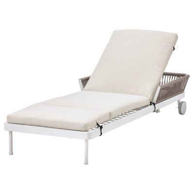 SEGER&Ouml;N Шезлонг, зовнішній білий/бежевий/Fr&ouml;s&ouml;n/Duvholmen beige 794.948.57 фото