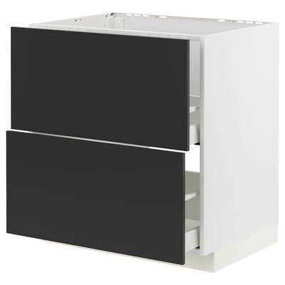 METOD/MAXIMERA Sz stj zl+2fr/2sz, білий/Nickebo матовий антрацит, 80x60 см 394.985.41 фото