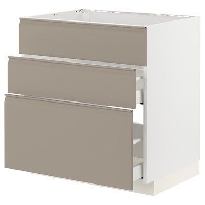 METOD/MAXIMERA Sz stj zl+3fr/2sz, білий/Uppl&ouml;v матовий темно-бежевий, 80x60 см 594.922.13 фото