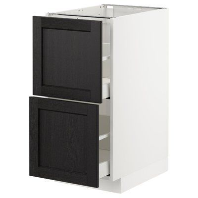 METOD/MAXIMERA Sz stj 2fr/2wsz, білий/Lerhyttan фарбований чорний, 40x60 см 492.575.36 фото