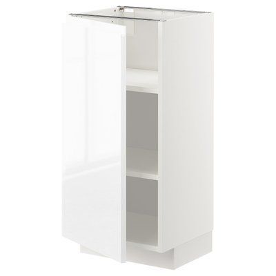 METOD Нижня шафа/полиці, білий/Voxtorp глянець/білий, 40x37 см 094.554.68 фото