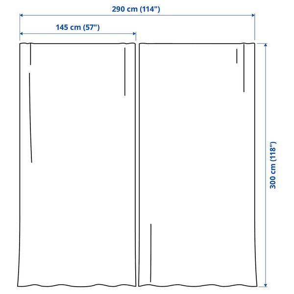 STENFRO Штори 2 шт. - на стрічці/темно-синій 145х300 см 205.949.10 фото