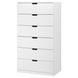 NORDLI Комод, 6 ящиків, білий, 80х145 см 892.394.99 фото 1