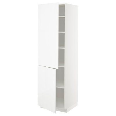 METOD Висока шафа з полицями/2 двері, білий/Ringhult білий, 60x60x200 см 394.666.44 фото