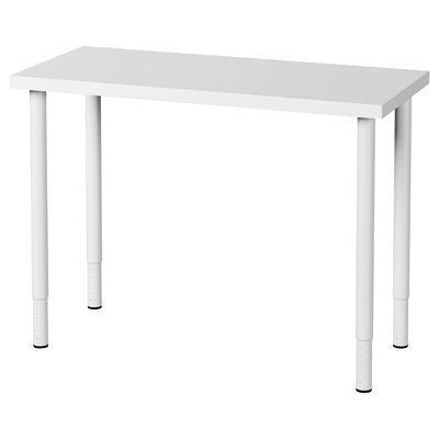 LINNMON/OLOV Письмовий стіл - білий 100x45 см 395.901.58 фото