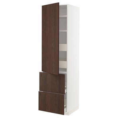 METOD/MAXIMERA H з половиною/4 двері/2 двері, білий/Sinarp коричневий, 60x60x220 см 594.048.91 фото