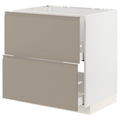 METOD/MAXIMERA Sz stj zl+2fr/2sz, білий/Uppl&ouml;v матовий темно-бежевий, 80x60 см 994.923.10 фото