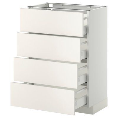 METOD/MAXIMERA Sz stj 4fr/4sz, білий/Veddinge білий, 60x37 см 290.263.49 фото