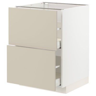 METOD/MAXIMERA Sz stj 2fr/2w sz, білий/Havstorp бежевий, 60x60 см 494.266.00 фото