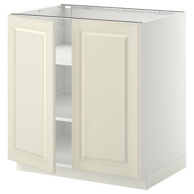 METOD Нижня шафа/полиці/2 дверцята, білий/Bodbyn cream, 80x60 см 694.672.70 фото