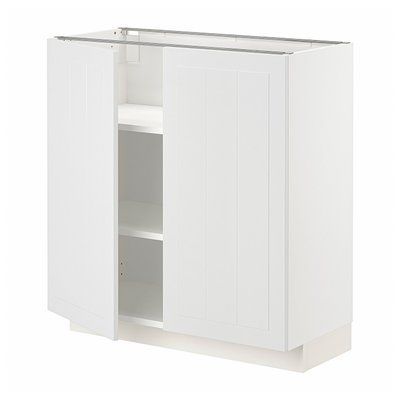 METOD Нижня шафа/полиці/2 дверцята, білий/Stensund білий, 80x37 см 994.636.14 фото