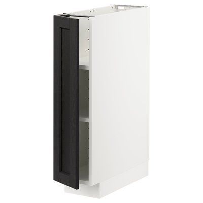 METOD Нижня шафа/полиці, Lerhyttan білий/чорний, 20x60 см 394.612.03 фото