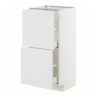METOD/MAXIMERA Нижня шафа з 2 шухлядами, білий/білий Stensund, 40x37 см 894.095.09 фото