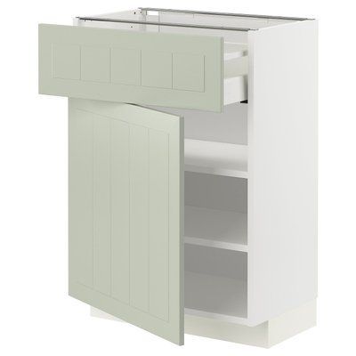 METOD/MAXIMERA Шафа стояча з дверцятами, білий/Stensund світло-зелений, 60x37 см 494.872.45 фото