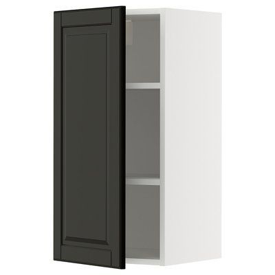 METOD Навісна шафа з полицями, білий/Бодбін чорний, 40x80 см 295.786.80 фото