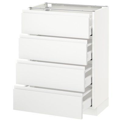 METOD/MAXIMERA Sz stj 4fr/4sz, білий/Voxtorp матовий білий, 60x37 см 291.127.85 фото