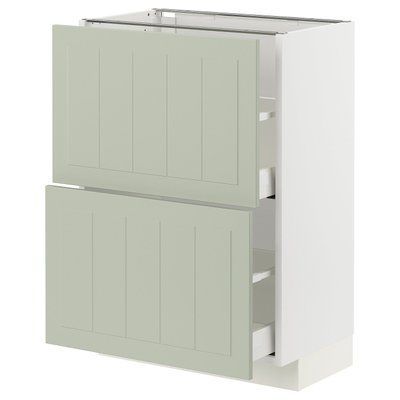 METOD/MAXIMERA Нижня шафа з 2 ящиками, білий/Stensund світло-зелений, 60x37 см 894.874.51 фото