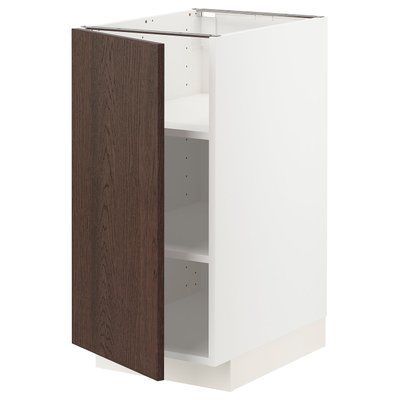 METOD Нижня шафа/полиці, білий/Sinarp коричневий, 40x60 см 394.614.96 фото