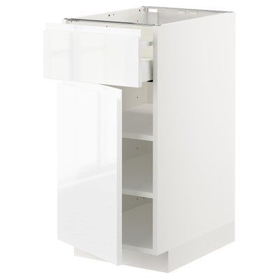 METOD/MAXIMERA Шафа з дверцятами, білий/Voxtorp глянцевий/білий, 40x60 см 094.594.66 фото