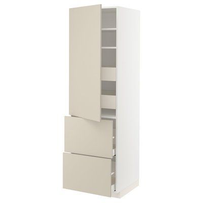 METOD/MAXIMERA H з половиною/4 двері/2 двері, білий/Havstorp бежевий, 60x60x200 см 594.267.70 фото